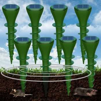 Vegaive Mole Repellent for Lawns, 8 Pack Mole Traps Solar Powered Outdoor Pet Safe, IP65 Waterproof Lawn Garden Mole Killer 2