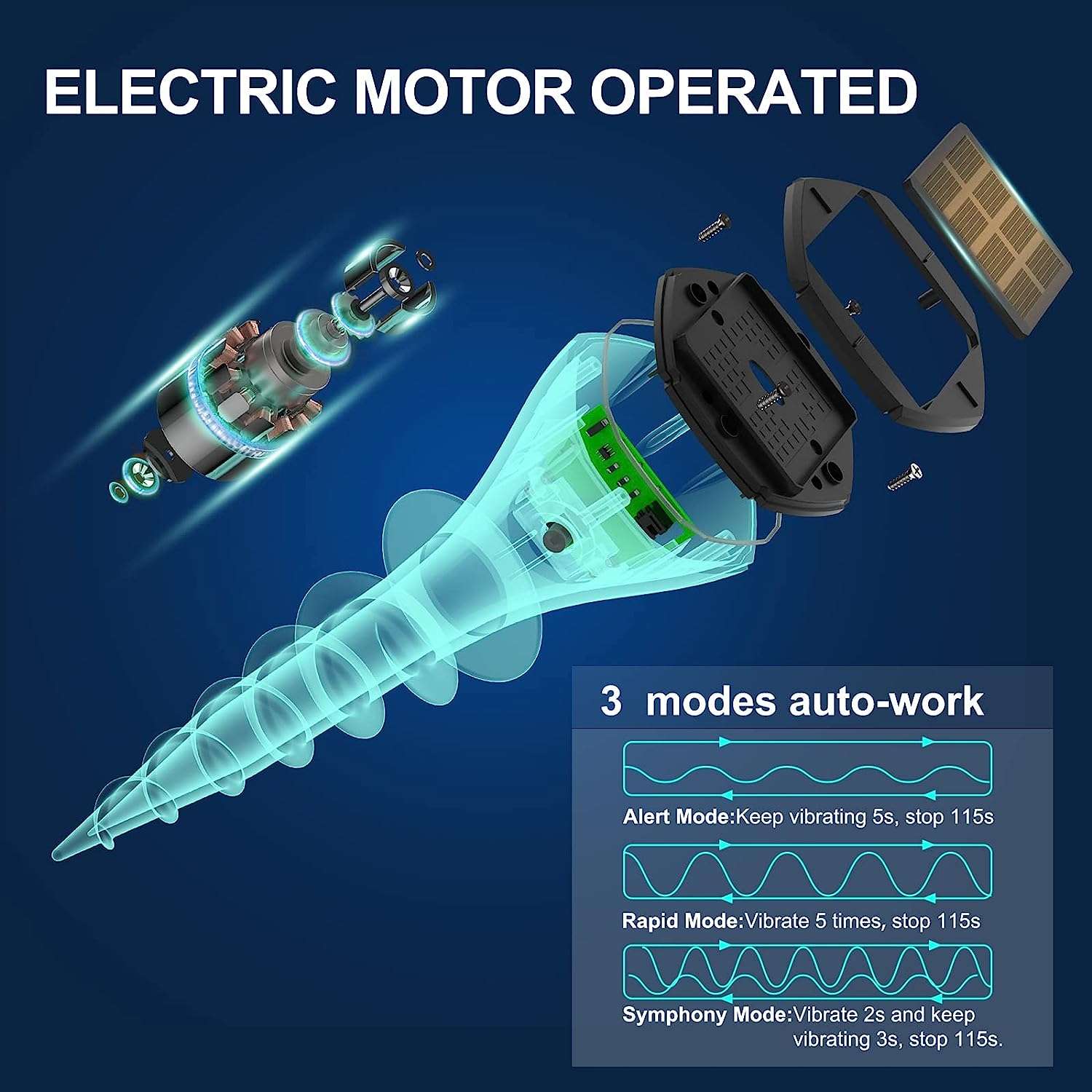 Vegaive Mole Repellent for Lawns, 8 Pack Mole Traps Solar Powered Outdoor Pet Safe, IP65 Waterproof Lawn Garden Mole Killer 4