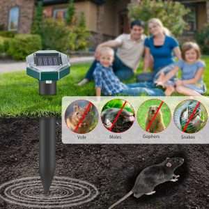 ELIOELIO Mole Solar Powered 8 Pack Sonic Groundhog Vole Snake Gopher Deterrent for Lawn Garden Outdoor Chipmunk - 2