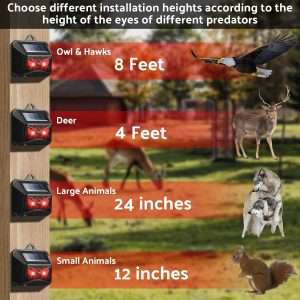 Solar Control Light Nocturnal Animal Repeller Outdoor Animal Deterrent Devices Motion Activated Animal Repellent for Skunk Deer Coyote Fox Raccoon Cat Garden Yard - 5