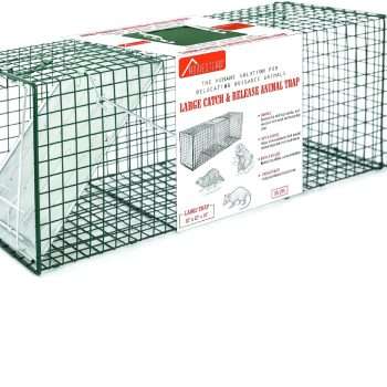 HOMESTEAD 32 Inch Live Animal Trap - Specialized for Raccoons, Opossums, Groundhogs, Skunks, Feral Cats, Squirrels - Humane Way Catch & Release Animal Trap - 1