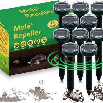 10 PK Mole Upgrade Solar Repellent for Lawns Gopher Repellent Ultrasonic Powered Mole Repellent Deterrent Snake Repeller Mole Repellent Outdoor Lawns Yard Garden - 1
