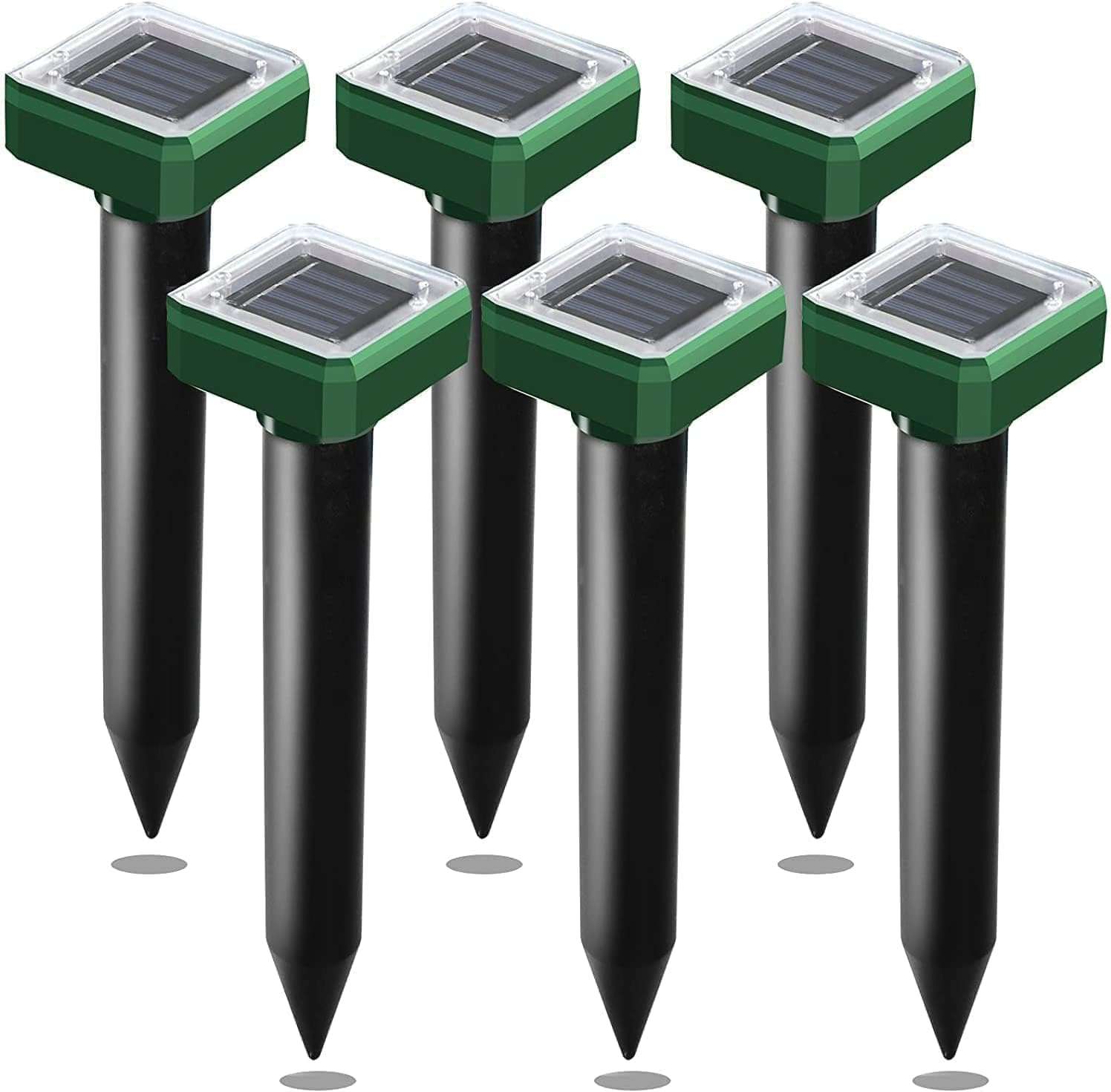 6pk Upgrade Mole Repellent for lawns Gopher Repellent Ultrasonic Solar Powered Snake Repellent Deterrent Mole Repeller Vole Repellent Outdoor Lawns Garden Yard - 1