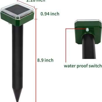 6pk Upgrade Mole Repellent for lawns Gopher Repellent Ultrasonic Solar Powered Snake Repellent Deterrent Mole Repeller Vole Repellent Outdoor Lawns Garden Yard - 2