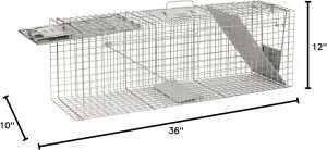 Havahart 1045SR Large 2-Door Humane Catch and Release Live Animal Trap for Armadillos, Beavers, Bobcats, Small Dogs, Cats, Foxes, Groundhogs, Nutria, Opossums, Raccoons, and Similar-Sized Animals - 11
