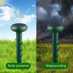Solar-Energy Mouse Repellent 2P with Screw-Shape Stakes Outdoor, Ultrasonic Mole Repellent for Lawn, Yard, Farmland, Keep Voles, Chipmunks, Squirrels, Snakes, Armadillos, Groundhogs away - 5