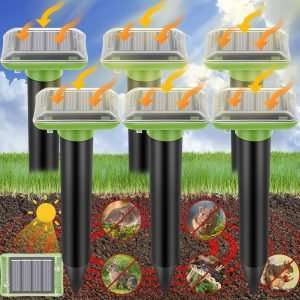 Ultrasonic Mole Repellent Outdoor, 2024 Upgrade Solar-Powered Gopher Mole Repellent for Lawn Yard and Garden, Waterproof Mole Killer Traps, Effectively Repels Mole Snake Vole Groundhog - 1