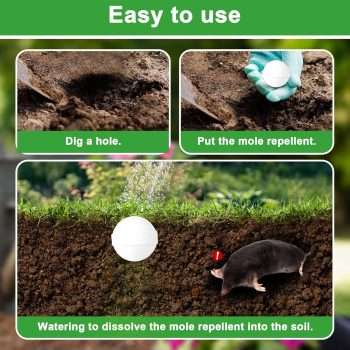 24pack Mole Repellent, Mouse Repellent, Groundhog Repellent, Gopher Repellent, Vole Repellent for Lawn Garden Yard Outdoor, Armadillo Repellent, Mole Deterrent - 3