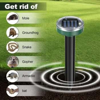 Mole Repellent Solar Powered 10 Pack Snake Repellent Ultrasonic, Groundhog Repeller,Gopher Repeller Sonic Mole Deterrent Spikes, Snake Gopher Mole Vole Repellent Outdoor for Lawn Garden & Yard - 3