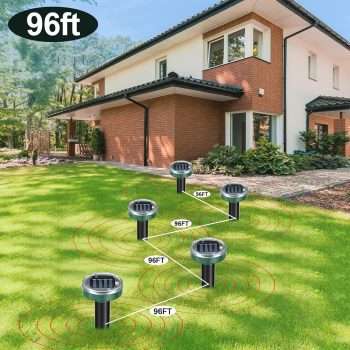 Mole Repellent Solar Powered 10 Pack Snake Repellent Ultrasonic, Groundhog Repeller,Gopher Repeller Sonic Mole Deterrent Spikes, Snake Gopher Mole Vole Repellent Outdoor for Lawn Garden & Yard - 6
