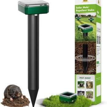 8 Pack Mole Repellent for Lawns Solar Powered Groundhog Spikes, Ultrasonic Mole Stakes for Yard, Waterproof Gopher Repellent to Get Rid of Gopher Vole Snake for Garden and Outdoor - 1