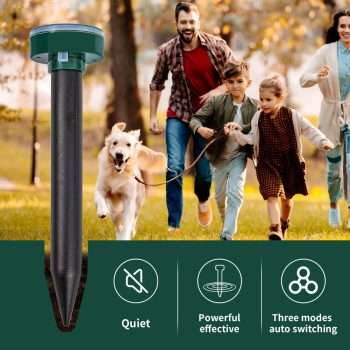 8pk Upgrade Mole Repellent for lawns Gopher Repellent Ultrasonic Solar Powered Snake Repellent Deterrent Mole Repeller Vole Repellent Outdoor Lawns Garden Yard All Pests - 4