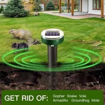 8pk Upgrade Mole Repellent for lawns Gopher Repellent Ultrasonic Solar Powered Snake Repellent Deterrent Mole Repeller Vole Repellent Outdoor Lawns Garden Yard All Pests - 7