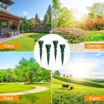 4 Pack Mole Repellent Screw Solar Powered Gopher Deterrent Stake for Outdoor Lawns with Electic Vibration, Repels Snake Vole Groundhog Armadillo from Yard and Garden - 8