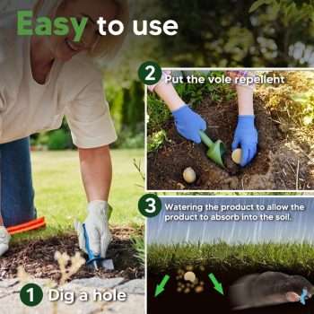 Mole Repellent for Lawns, Gopher Repellents Outdoor, Vole Repellent, Outdoor Lawn & Garden Mole Control, Mole Deterrent for Garden-Lawn, Get Rid of Moles Yard Safe to Use-10P - 4