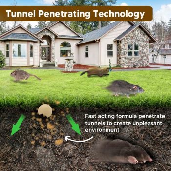 Mole Repellent, Gophers Repellent, Vole Repellant Outdoor, Armadillo Repellant Garden, Moles Control, Groundhog Repellents, Gopher Deterrent for Lawn, Keep Vole Out of Your Yard, Safe to Use-8P - 7