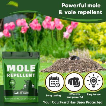 Mole Repellent Outdoor, Gopher Repellents, Vole Repellent for Lawn, Natural Groundhog Repellent, Safe for People & Pets, Mole Repellent for Lawn and Garden, 3 Months Protection - 4
