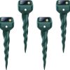 Mole Repellent Solar Powered, 4 Pack Snake & Skunk Repellent for Yard, IP 65 Waterproof Ultrasonic Deterrent Stakes, Get Rid for Rabbit, Gopher, Vole, Chipmunk, Deer, Groundhog for Lawns Garden - 1