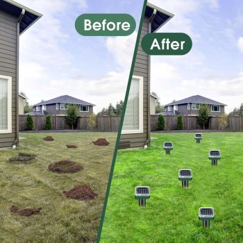 Mole Repellent Solar Powered, Ultrasonic Repeller 4-Pack, Waterproof Sonic Spikes Gopher Vole Groundhog Snake Chipmunk Mole Deterrent Get Rid of Moles in Your Yard - 3