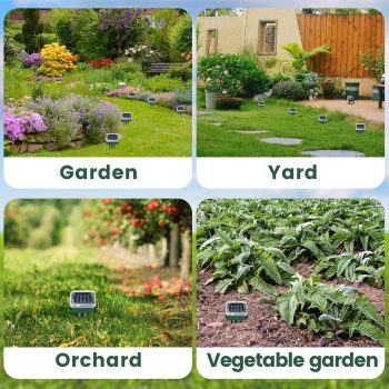 Mole Repellent Solar Powered, Ultrasonic Repeller 4-Pack, Waterproof Sonic Spikes Gopher Vole Groundhog Snake Chipmunk Mole Deterrent Get Rid of Moles in Your Yard - 6