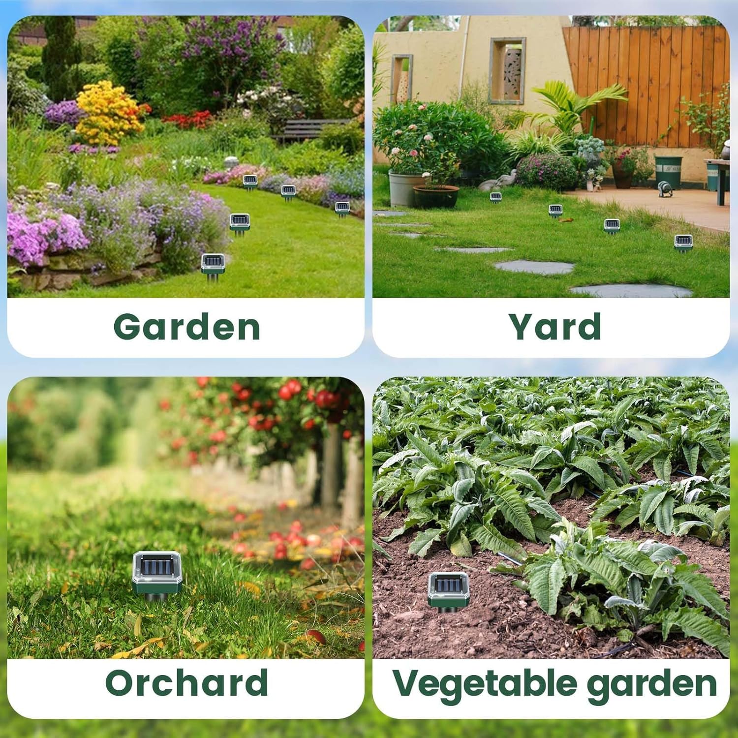 Mole Repellent Solar Powered, Ultrasonic Repeller 4-Pack, Waterproof Sonic Spikes Gopher Vole Groundhog Snake Chipmunk Mole Deterrent Get Rid of Moles in Your Yard - 6