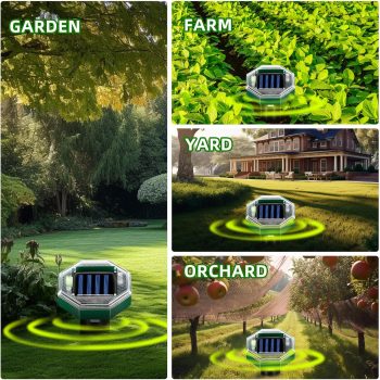 Mole Repellent Solar Powered,8 Pack Gopher Repellent Ultrasonic Mole Stakes Spike Deterrent for Yard,IP65 Waterproof,Solar Rodent Repeller Outdoor,Get Rid of Vole Groundhog Snake - 7