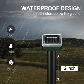 Mole Repellent for Lawns 8 Pack, Solar Powered Mole Repeller Ultrasonic Gopher Deterrent, Outdoor Waterproof Vole Vibration Stakes,Sonic Spike for Rodent Groundhog Snake Chipmunk - 3