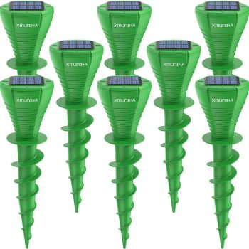 Solar Powered Mole Repellent, 8 Pack Ultrasonic Vole Repeller Outdoor, IP65 Waterproof Snake Deterrent, Gopher Remover Devices, Skunk, Groundhog Trap for Yard, Garden, Lawn - 1