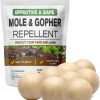 LEBMP Mole Repellent, Gophers Repellent, Vole Repellant Outdoor, Groundhog Deterrent, Armadillo Repellent for Garden, Mole Control, Keep Mole Out of Yard, Safe Around Pet & Plant-8P - 1