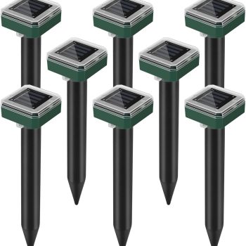 Mole Repellent Solar Powered, 8 Pack Waterproof Ultrasonic Deterrent Gopher Vole Repellent Outdoor, Repellent Rat, Squirrel, Skunk, Mole for Lawns Garden Yard - 1