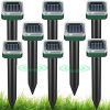 Mole Repellent for Lawns 8 Pack, Solar Powered Mole Repeller Ultrasonic Gopher Deterrent, Outdoor Waterproof Vole Vibration Stakes,Sonic Spike for Rodent Groundhog Snake Chipmunk - 1