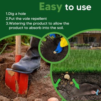 Mole Repellent for Lawns, Gopher Repellent, Groundhog Vole Repellant Outdoor, Keep Moles Out of Garden-Lawn, Pet Safe Mole Repellant, Lasting Protection, Easy to Use-8P - 4