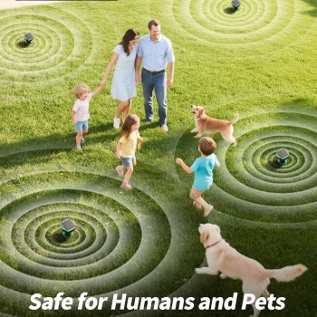 Pexpel Mole Repellent Solar Powered for Lawns, Waterproof Gopher & Groundhog Repellent with Variable Sonic Vibration, Easy Twist Stakes for Yard & Garden, Get Rid of Voles Snakes (8, Green) - 6