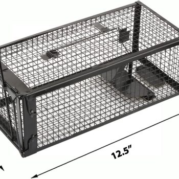 2-Pack Rat Traps Humane Live Mouse Vole Chipmunk Trap Cage for Indoors and Outdoors (Black) - 5