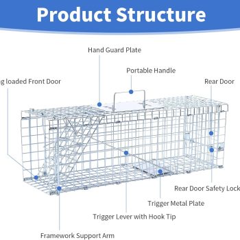 24 Humane Animal Trap Live Animal Trap Cage for Squirrels Small Stray Cats Rabbits Groundhogs Moles Gophers and Chipmunks up to 5.5 lbs Galvanized Rustproof Live Animal Cage Trap - 5