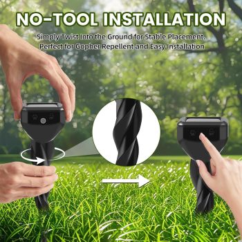 2026 Upgraded Mole & Snake & Skunk & Rabbit Repellent Solar Powered, Ultrasonic Deterrent, IP65 Waterproof, Effective Get Rid of Gopher Raccoon Vole Groundhog Chipmunk for Yard Lawn Garden - 8