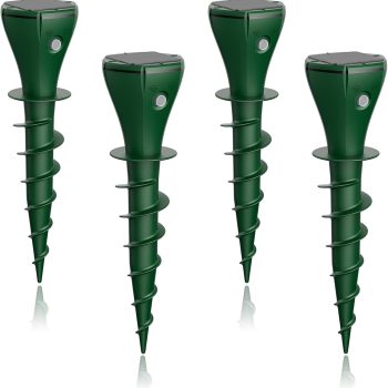 4 Pack Mole Repellent Solar Powered, Vibrating Solar Mole Repellent Stakes for Voles, Groundhogs, Snakes & Gophers, IP65 Waterproof Mole Deterrent for Yard, Farm, Lawn & Garden - 1