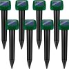 8 Packs Mole Repellent Solar Powered, Chipmunk Vole Deterrent Sonic Spikes, IP65 Waterproof, Ultrasonic Gopher Snake Deterrent Outdoor, Effective Keep Mole Out of Yard Lawn - 1
