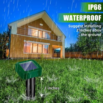 8 Packs Mole Repellent Solar Powered, Chipmunk Vole Deterrent Sonic Spikes, IP65 Waterproof, Ultrasonic Gopher Snake Deterrent Outdoor, Effective Keep Mole Out of Yard Lawn - 3