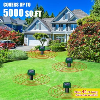 8 Packs Mole Repellent Solar Powered, Chipmunk Vole Deterrent Sonic Spikes, IP65 Waterproof, Ultrasonic Gopher Snake Deterrent Outdoor, Effective Keep Mole Out of Yard Lawn - 7