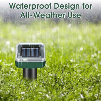 Mole Repellent Solar Powered, Ultrasonic Repeller 4-Pack, Waterproof Sonic Spikes Gopher Vole Groundhog Snake Chipmunk Mole Deterrent Get Rid of Moles in Your Yard - 4
