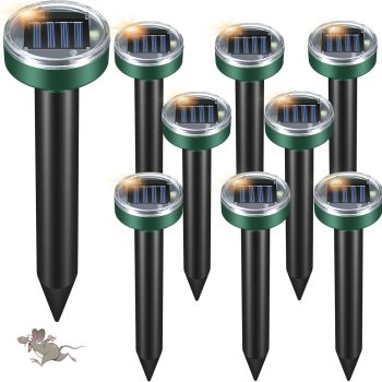 Mole Repellent for Lawns - Gopher Repellent Ultrasonic Solar Powered - Vole Repellent Outdoor Waterproof Mole Deterrent Spikes Repellent Snake,Chipmunk,Groundhog,Sonic Mole Stakes for Garden,Yard - 1