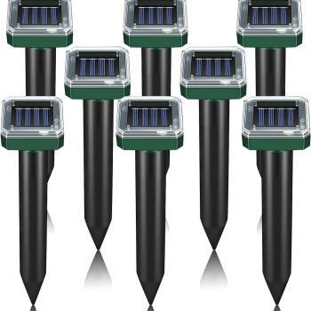 8 Pack Mole Repellent Solar Powered Sonic Mole Deterrent Spikes, Snake Gopher Vole Repellent for Lawn Garden & Yard Gopher Deterrent, Groundhog Repeller - 1