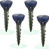 2026 Upgraded Solar Mole & Gopher Repellent 4 Pack, IP65 Waterproof Ultrasonic Vibration Stakes, Snake Skunk Vole Groundhog Deterrent to Protect Yard, Lawn & Garden - 1