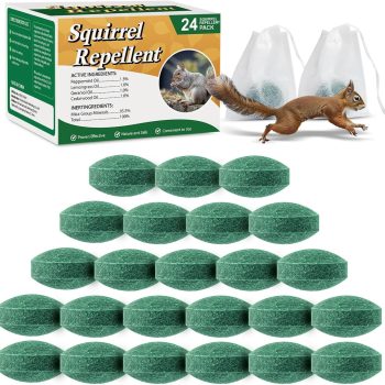 24 Pack Squirrel Repellent Balls, Peppermint Oil Squirrel Deterrent for Groundhog Outdoor & Attic Use Squirrel Repeller for Garage, Garden, Safe for Family & Pets - 1