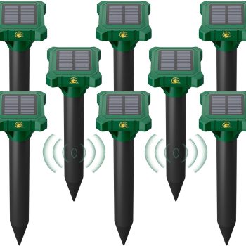 8 Pack Mole Repellent Solar Powered, Gopher Repellent Ultrasonic for Lawns, IP65 Waterproof Mole Deterrent for Yard, Outdoor Pest Control for Groundhog, Vole, Armadillo, Chipmunk, Snake - 1