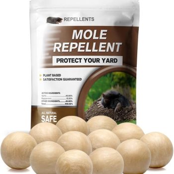 Mole Repellent for Lawns, Gopher Repellent, Vole & Groundhog Repellent Outdoor, Armadillo Repellent, Mole Deterrent for Yard, Lasts Up to 3 Months, 12 Balls - 1